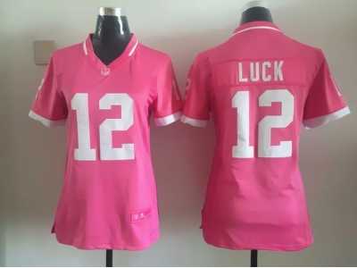 2015 women Nike Indianapolis Colts #12 Luck pink jerseys