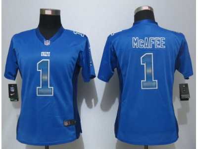 Women Nike Indianapolis Colts #1 McAfee Blue Strobe Jerseys