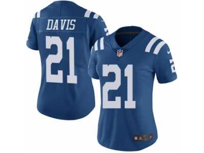 Women's Nike Indianapolis Colts #21 Vontae Davis Limited Royal Blue Rush NFL Jersey