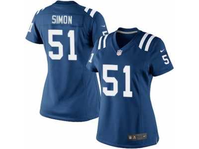 Women's Nike Indianapolis Colts #51 John Simon Limited Royal Blue Team Color NFL Jersey