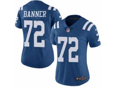 Women's Nike Indianapolis Colts #72 Zach Banner Limited Royal Blue Rush NFL Jersey