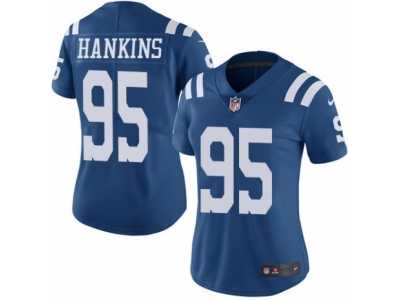 Women's Nike Indianapolis Colts #95 Johnathan Hankins Limited Royal Blue Rush NFL Jersey