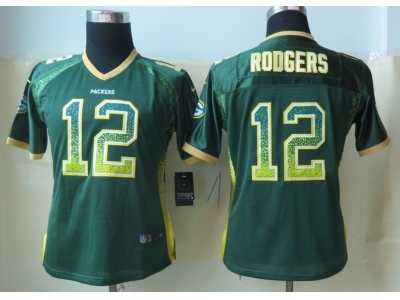 Nike Women Green Bay Packers #12 Rodgers Green Jerseys(Drift Fashion)