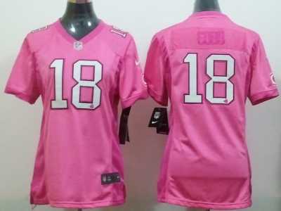 Nike Women Green Bay Packers #18 Randall Cobb pink jerseys[2012 love]