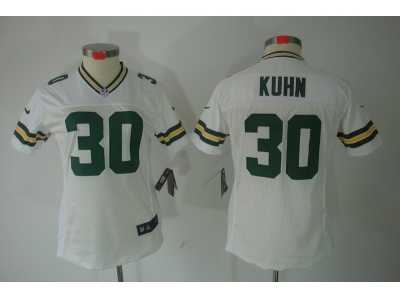 Nike Women Green Bay Packers #30 John Kuhn White Jerseys