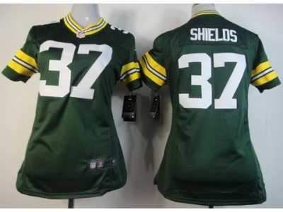 Nike Women Green Bay Packers #37 Sam Shields Green Jerseys