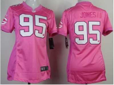 Nike Women Green Bay Packers #95 Datone Jones Pink Love Jerseys