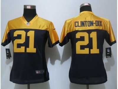 Women Nike Green Bay Packers #21 Clinton-Dix Navy Blue Alternate Jerseys