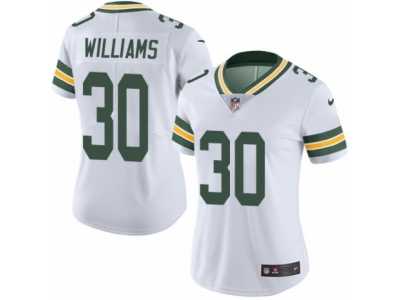 Women's Nike Green Bay Packers #30 Jamaal Williams Limited White Rush NFL Jersey