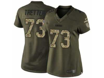 Women's Nike Green Bay Packers #73 JC Tretter Limited Green Salute to Service NFL Jersey