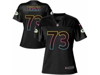Women's Nike Green Bay Packers #73 Jahri Evans Game Black Fashion NFL Jersey