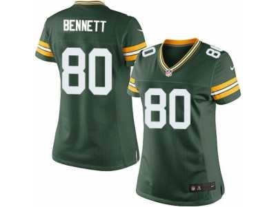 Women's Nike Green Bay Packers #80 Martellus Bennett Limited Green Team Color NFL Jersey