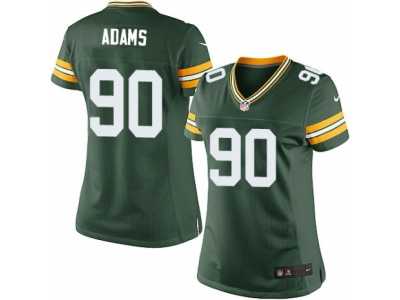 Women's Nike Green Bay Packers #90 Montravius Adams Limited Green Team Color NFL Jersey