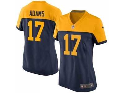 women Nike green bay packers #17 adams yellow-blue jerseys
