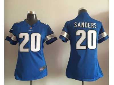 Women Nike Detroit Lions #20 Barry Sanders Light Blue Jerseys