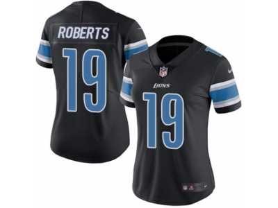 Women's Nike Detroit Lions #19 Andre Roberts Limited Black Rush NFL Jersey