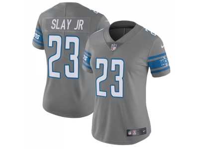 Women's Nike Detroit Lions #23 Darius Slay Jr Gray Stitched NFL Limited Rush Jersey