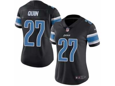 Women's Nike Detroit Lions #27 Glover Quin Limited Black Rush NFL Jersey