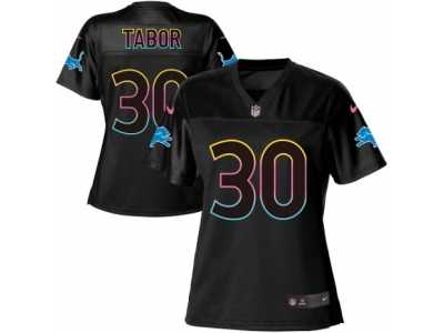 Women's Nike Detroit Lions #30 Teez Tabor Game Black Fashion NFL Jersey