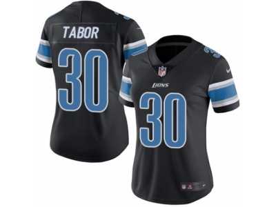 Women's Nike Detroit Lions #30 Teez Tabor Limited Black Rush NFL Jersey
