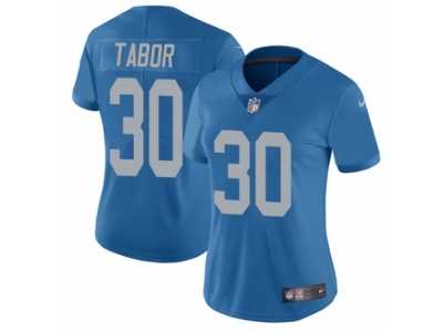 Women's Nike Detroit Lions #30 Teez Tabor Limited Blue Alternate Vapor Untouchable NFL Jersey