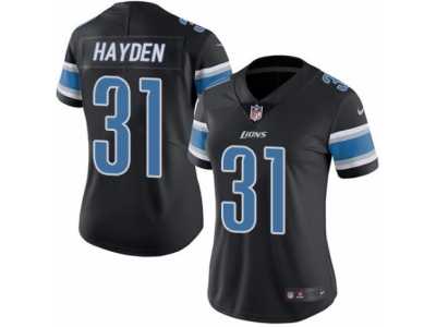 Women's Nike Detroit Lions #31 D.J. Hayden Limited Black Rush NFL Jersey