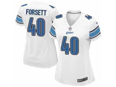 Women's Nike Detroit Lions #40 Justin Forsett Limited White NFL Jersey