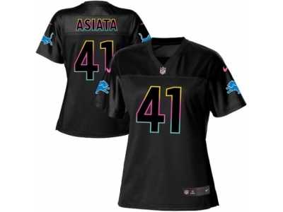 Women's Nike Detroit Lions #41 Matt Asiata Game Black Fashion NFL Jersey