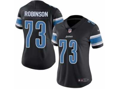 Women's Nike Detroit Lions #73 Greg Robinson Limited Black Rush NFL Jersey