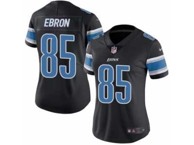Women's Nike Detroit Lions #85 Eric Ebron Limited Black Rush NFL Jersey