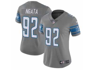 Women's Nike Detroit Lions #92 Haloti Ngata Limited Steel Rush NFL Jersey