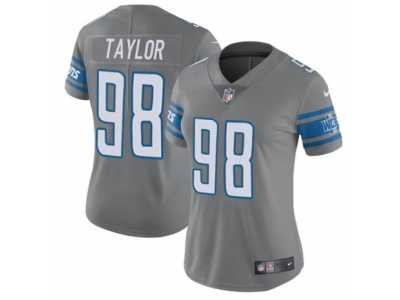 Women's Nike Detroit Lions #98 Devin Taylor Limited Steel Rush NFL Jersey
