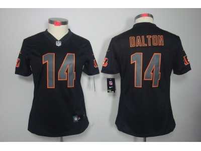 Nike Womens Cincinnati Bengals #14 Andy Dalton black jerseys[impact limited]