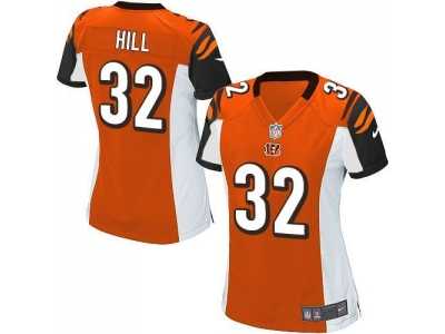 Women Nike Cincinnati Bengals #32 Jeremy Hill Orange Jerseys