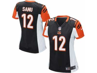 Women's Nike Cincinnati Bengals #12 Mohamed Sanu Game Black Team Color NFL Jersey