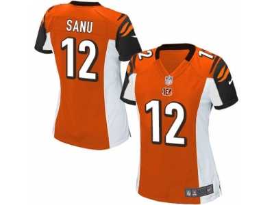 Women's Nike Cincinnati Bengals #12 Mohamed Sanu Game Orange Alternate NFL Jersey