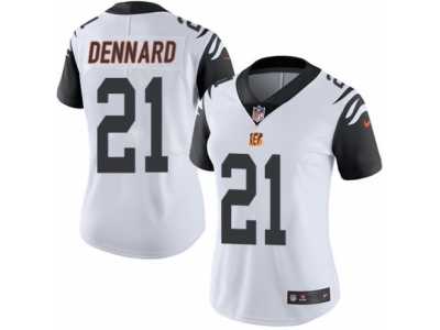 Women's Nike Cincinnati Bengals #21 Darqueze Dennard Limited White Rush NFL Jersey