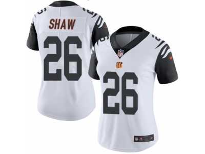 Women's Nike Cincinnati Bengals #26 Josh Shaw Limited White Rush NFL Jersey