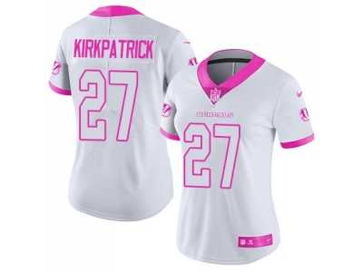 Women's Nike Cincinnati Bengals #27 Dre Kirkpatrick White Pink Stitched NFL Limited Rush Fashion Jersey