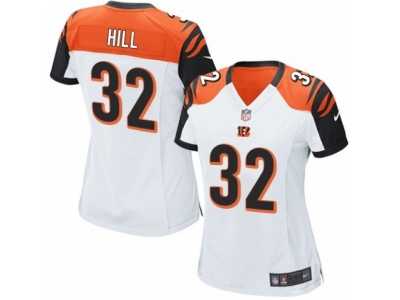 Women's Nike Cincinnati Bengals #32 Jeremy Hill Game White NFL Jersey