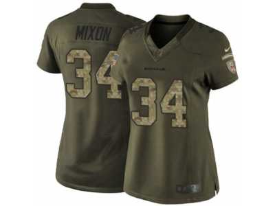 Women's Nike Cincinnati Bengals #34 Joe Mixon Limited Green Salute to Service NFL Jersey