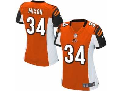 Women's Nike Cincinnati Bengals #34 Joe Mixon Limited Orange Alternate NFL Jersey