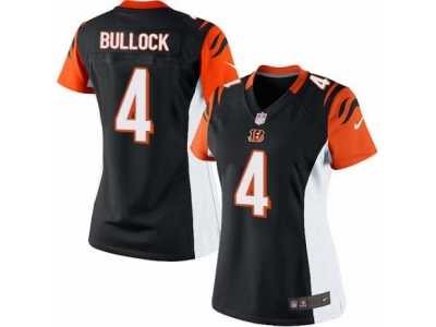 Women's Nike Cincinnati Bengals #4 Randy Bullock Limited Black Team Color NFL Jersey