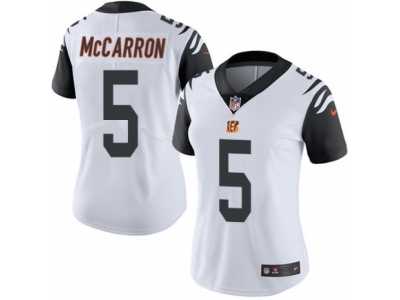 Women's Nike Cincinnati Bengals #5 AJ McCarron Limited White Rush NFL Jersey