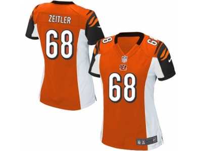 Women's Nike Cincinnati Bengals #68 Kevin Zeitler Game Orange Alternate NFL Jersey
