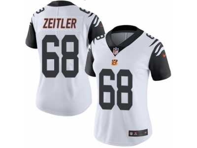 Women's Nike Cincinnati Bengals #68 Kevin Zeitler Limited White Rush NFL Jersey