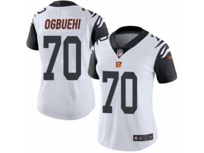 Women's Nike Cincinnati Bengals #70 Cedric Ogbuehi Limited White Rush NFL Jersey