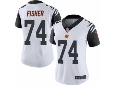 Women's Nike Cincinnati Bengals #74 Jake Fisher Limited White Rush NFL Jersey