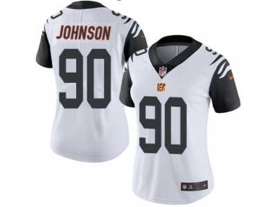 Women's Nike Cincinnati Bengals #90 Michael Johnson Limited White Rush NFL Jersey
