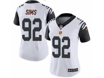 Women's Nike Cincinnati Bengals #92 Pat Sims Limited White Rush NFL Jersey